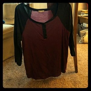 size L full tilt baseball tee